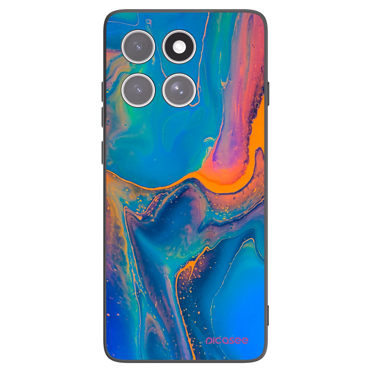 Picasee Motorola Edge 60 Fusion Hülle - Schwarzes Silikon - Rainbow