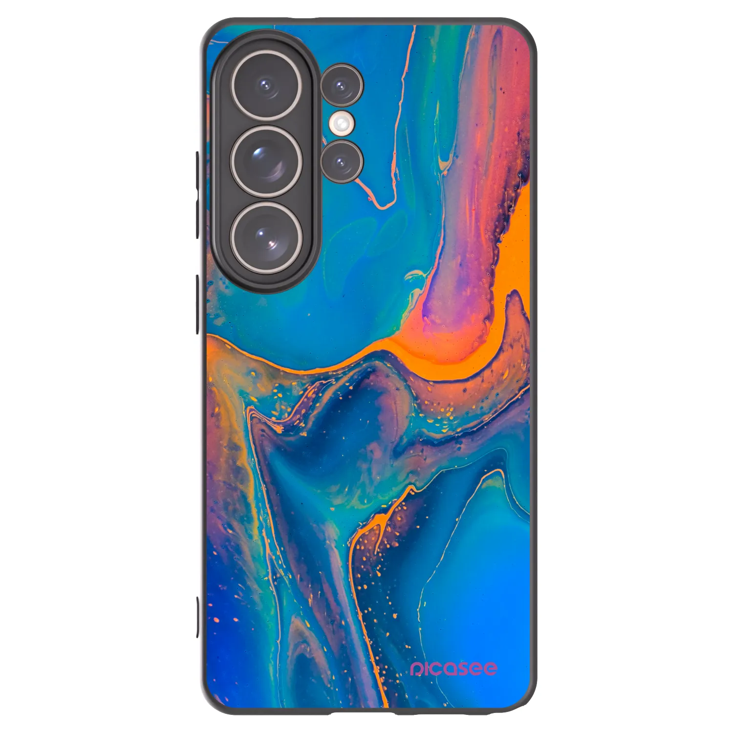 Picasee Samsung Galaxy S26 Ultra Hülle - Schwarzes Silikon - Rainbow