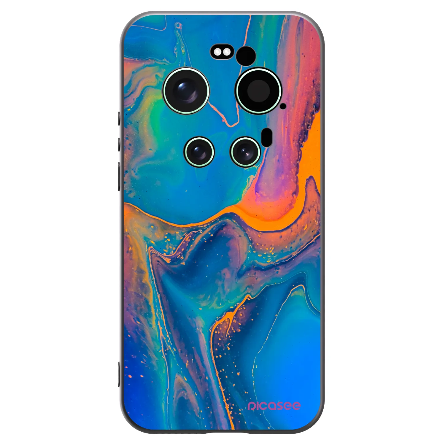 Picasee Xiaomi 17 Ultra Hülle - Schwarzes Silikon - Rainbow