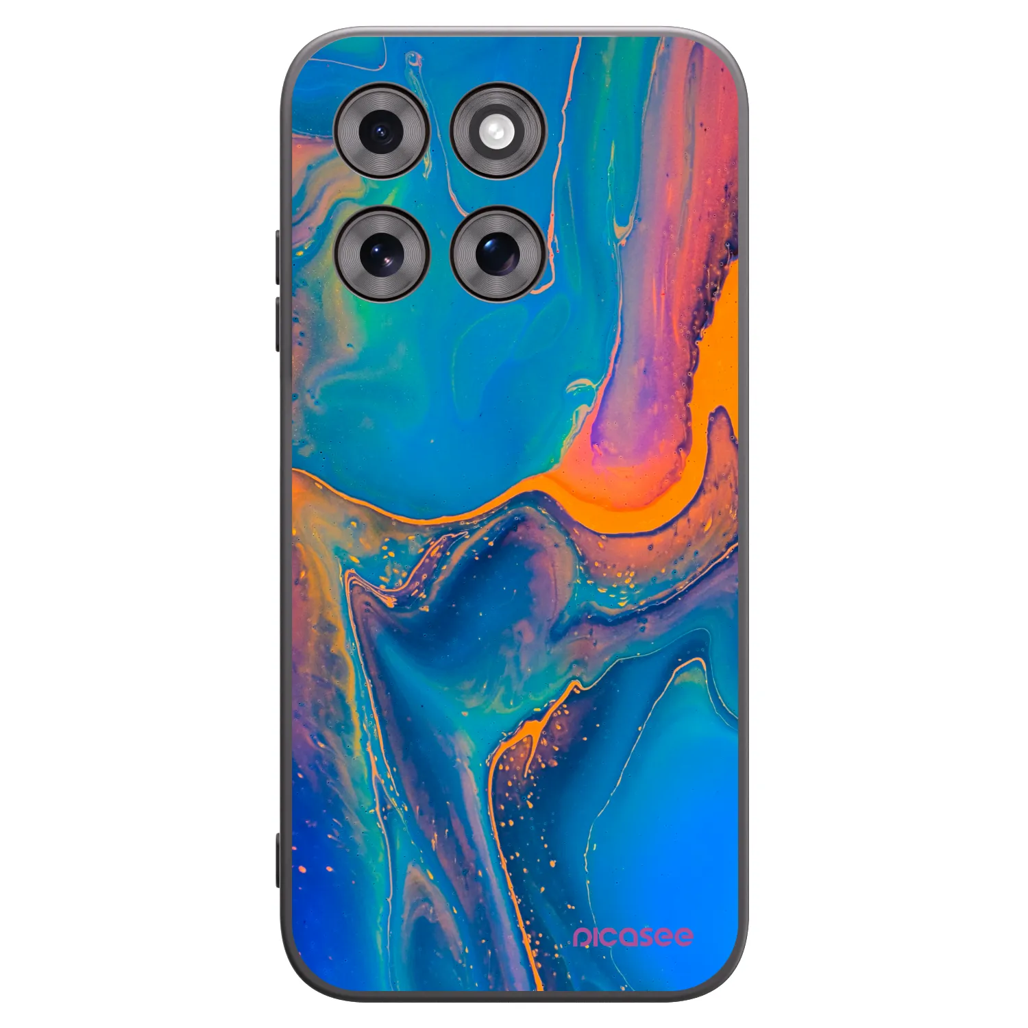 Picasee Motorola Moto G77 Hülle - Schwarzes Silikon - Rainbow