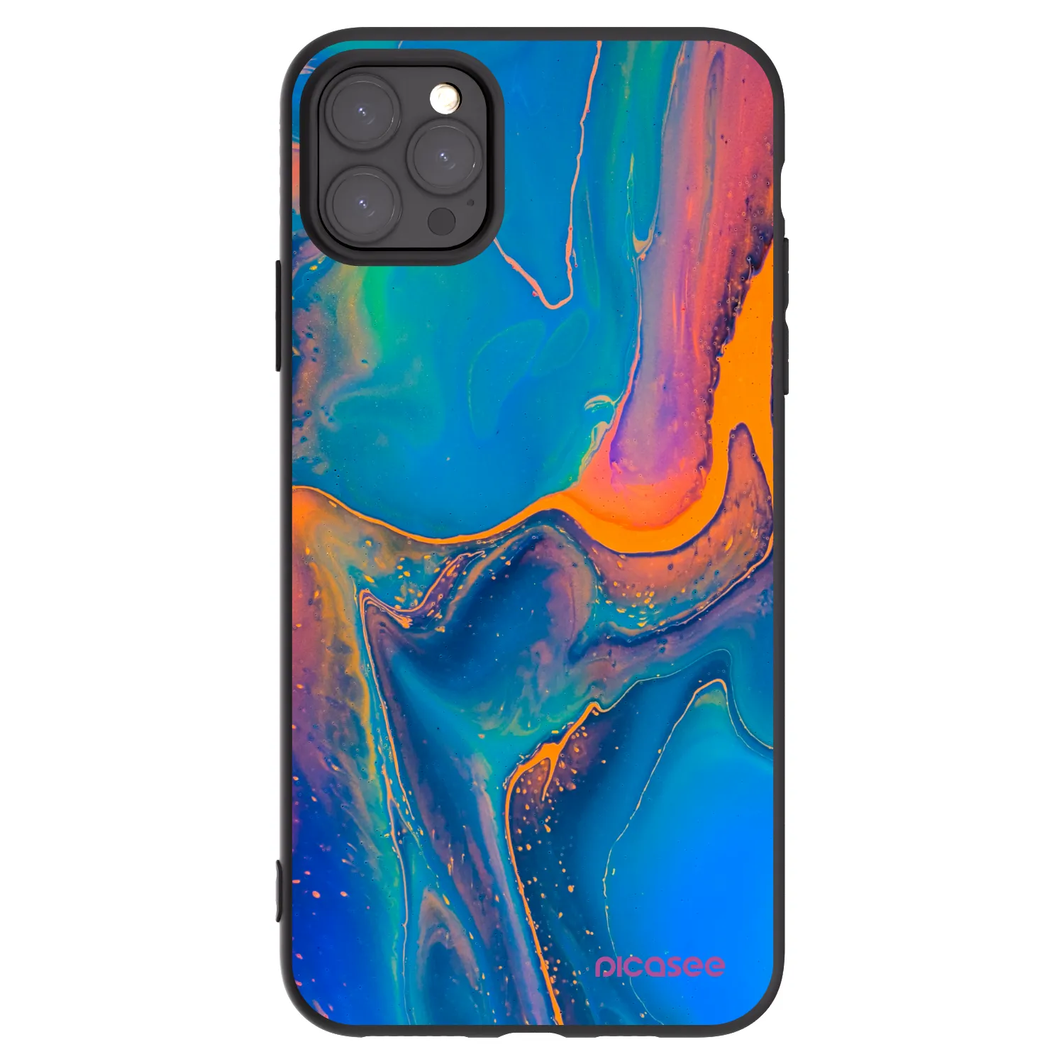 Picasee Apple iPhone 11 Pro Max Hülle - Schwarzes Silikon - Rainbow