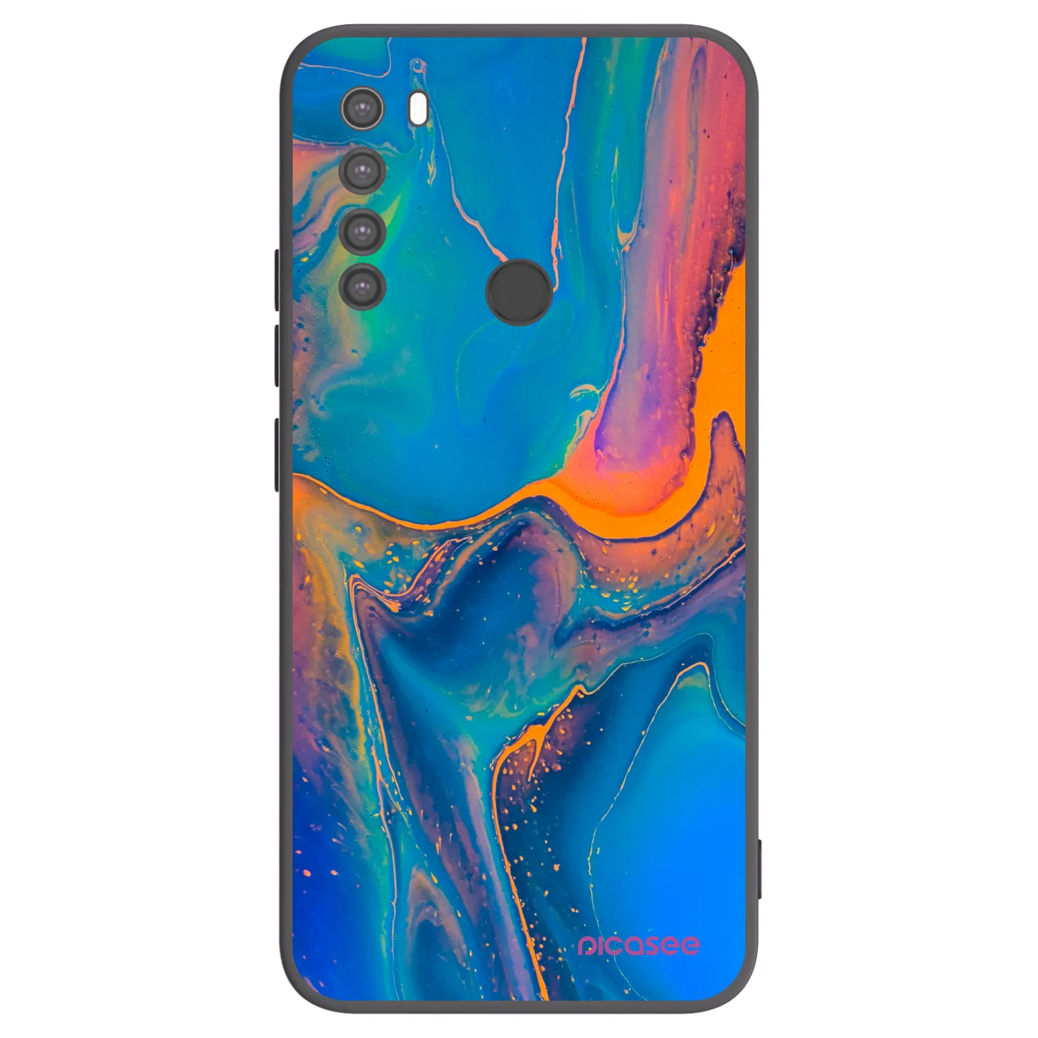 Picasee Xiaomi Redmi Note 8 Hülle - Schwarzes Silikon - Rainbow