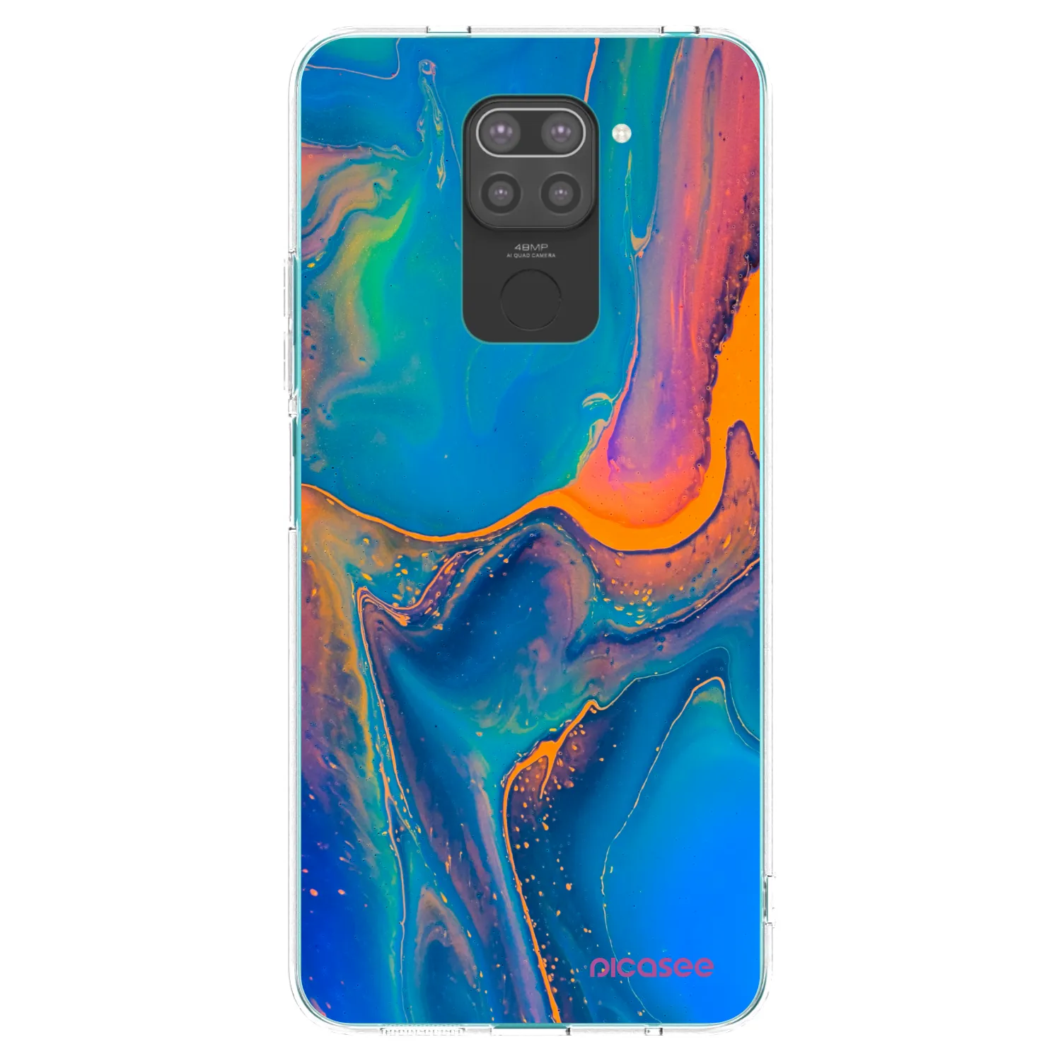 Picasee Xiaomi Redmi Note 9 Hülle - Schwarzes Silikon - Rainbow