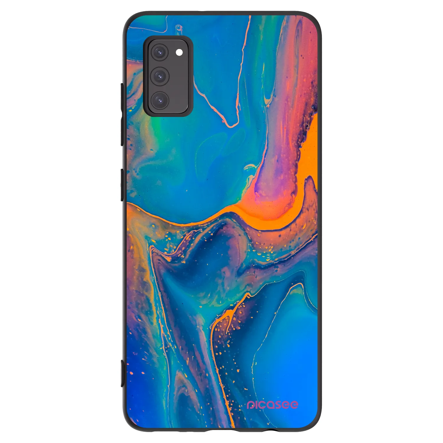 Picasee Samsung Galaxy A41 A415F Hülle - Schwarzes Silikon - Rainbow