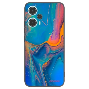 Picasee Xiaomi Poco F5 Hülle - Schwarzes Silikon - Rainbow