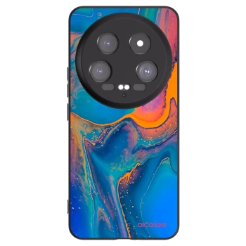 Picasee Xiaomi 14 Ultra Hülle - Schwarzes Silikon - Rainbow