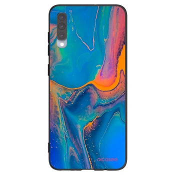 Picasee Samsung Galaxy A70 A705F Hülle - Schwarzes Silikon - Rainbow