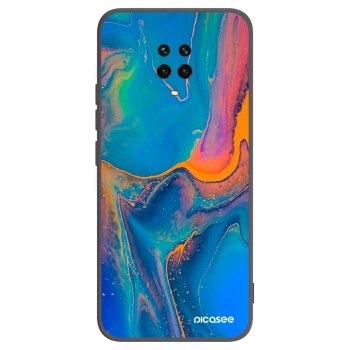 Picasee Xiaomi Redmi Note 9S Hülle - Schwarzes Silikon - Rainbow