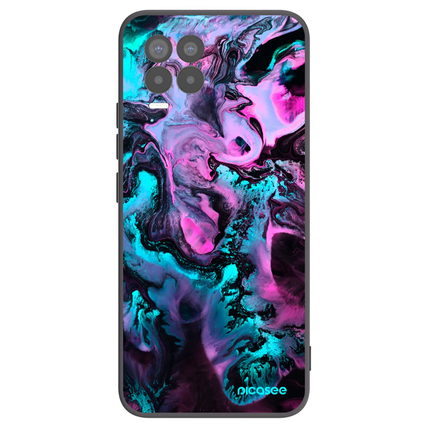 Picasee Realme 8 4G Hülle - Schwarzes Silikon - Lean