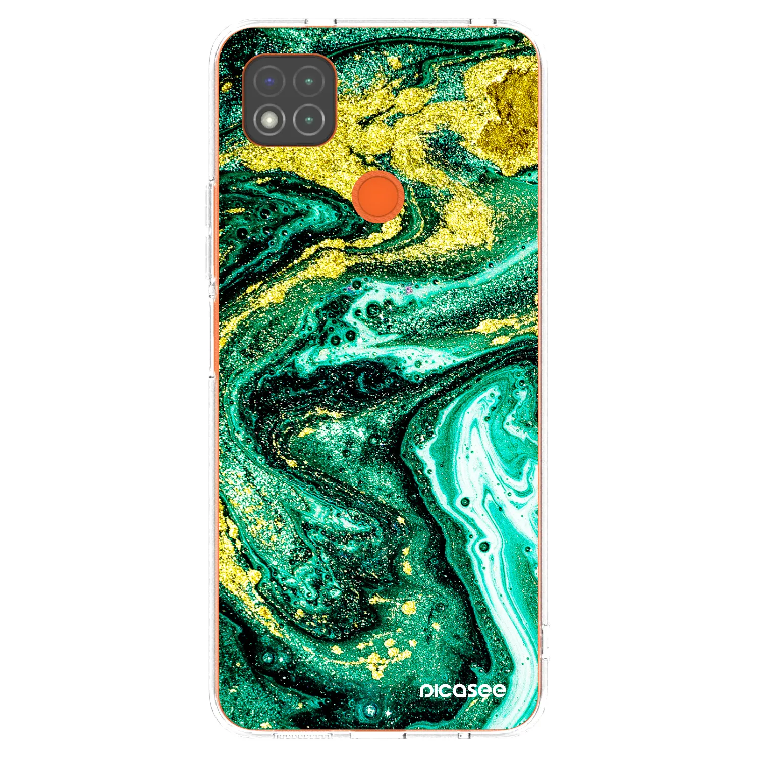 Picasee Xiaomi Redmi 9C Hülle - Transparentes Silikon - Green Gold