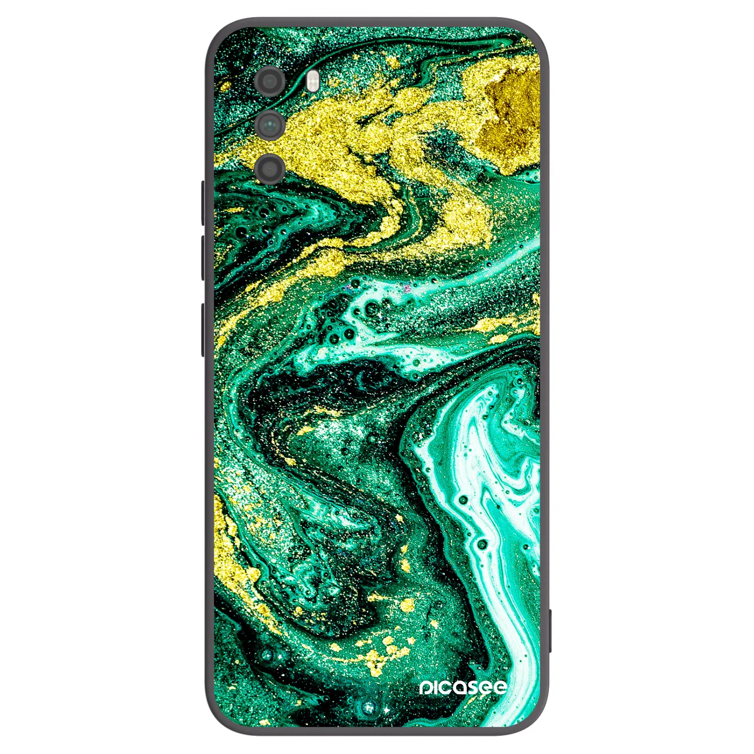 Picasee Xiaomi Poco M3 Hülle - Schwarzes Silikon - Green Gold