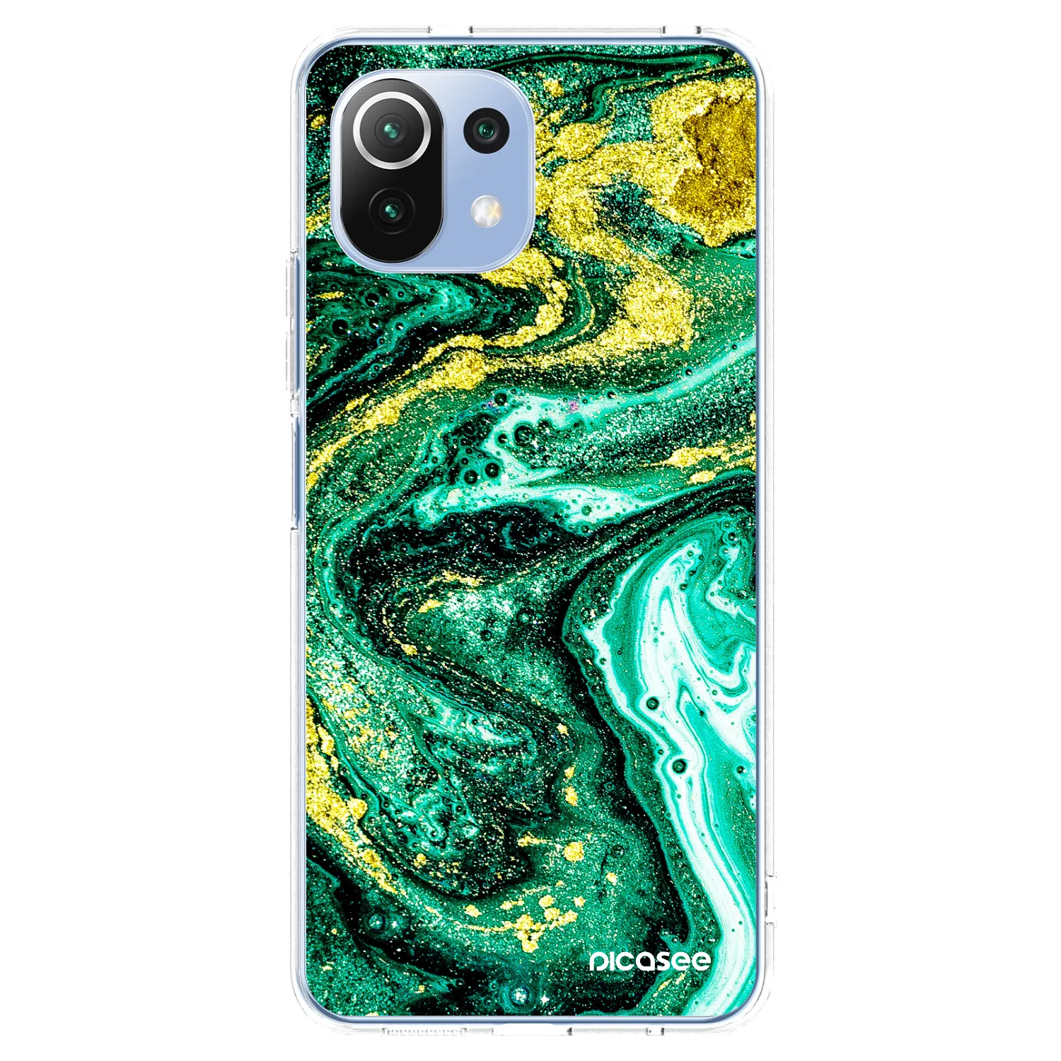 Picasee Xiaomi Mi 11 Lite Hülle - Transparentes Silikon - Green Gold