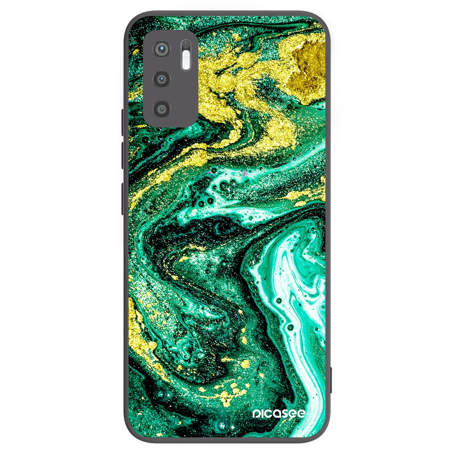 Picasee Xiaomi Redmi Note 10 5G Hülle - Schwarzes Silikon - Green Gold