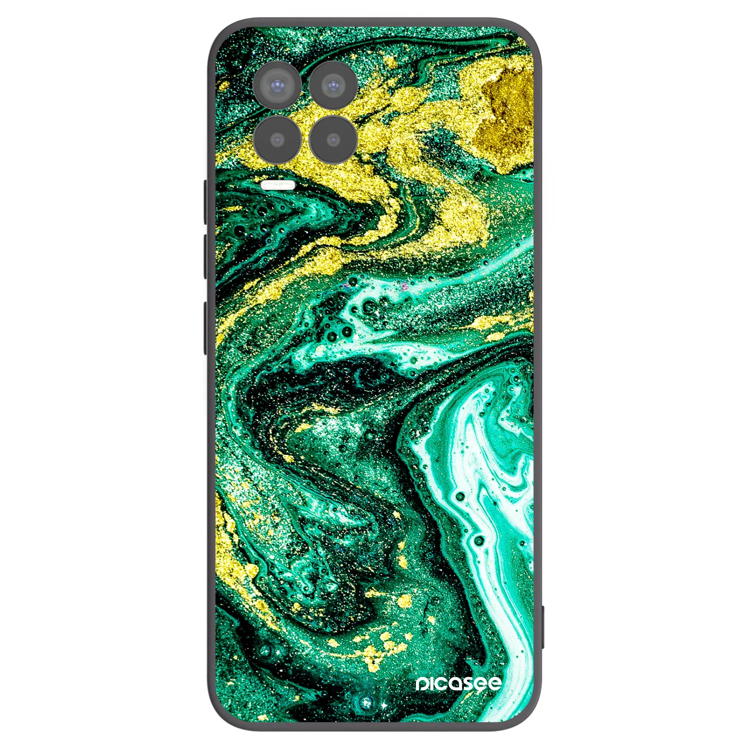 Picasee Realme 8 4G Hülle - Schwarzes Silikon - Green Gold
