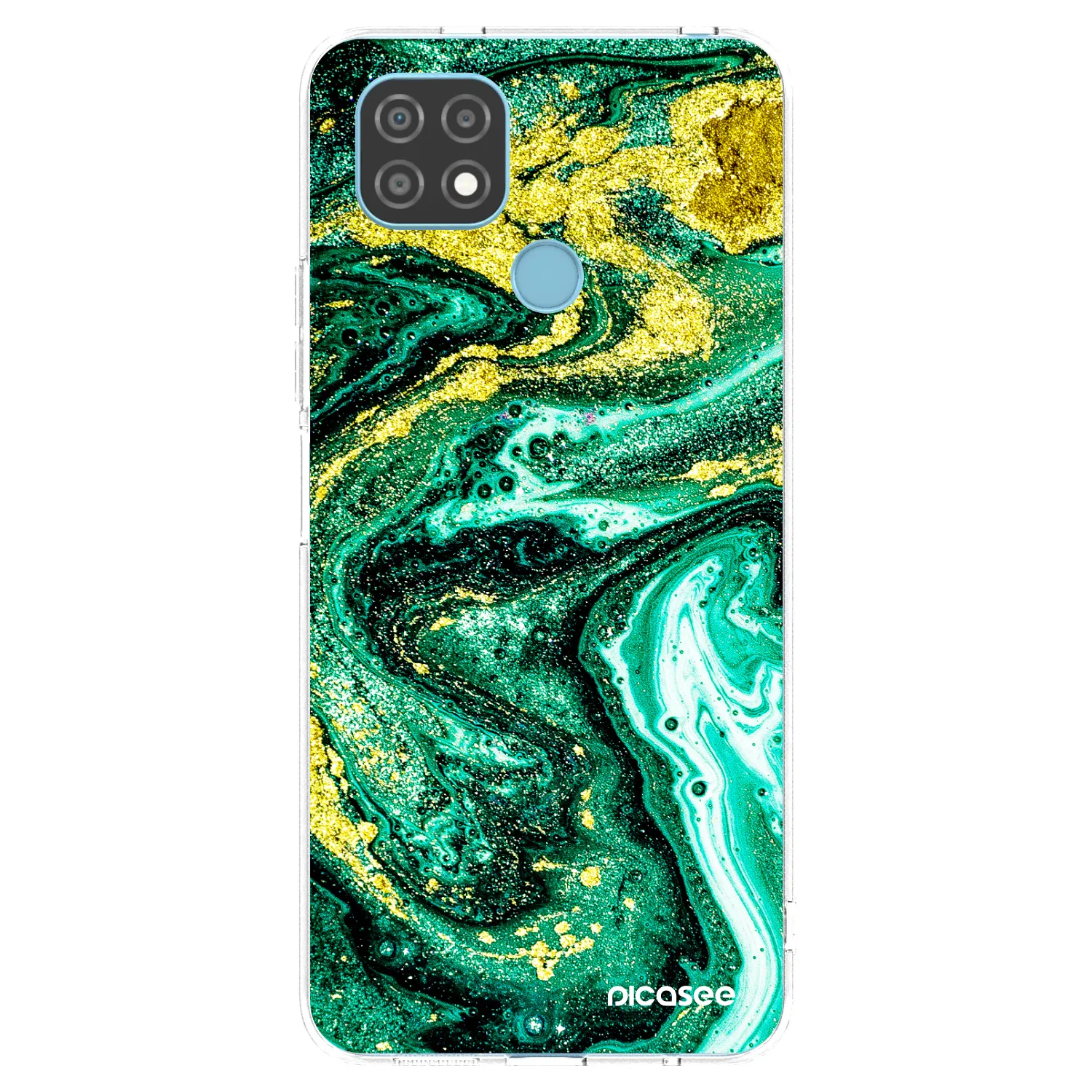 Picasee Realme C21 Hülle - Transparentes Silikon - Green Gold