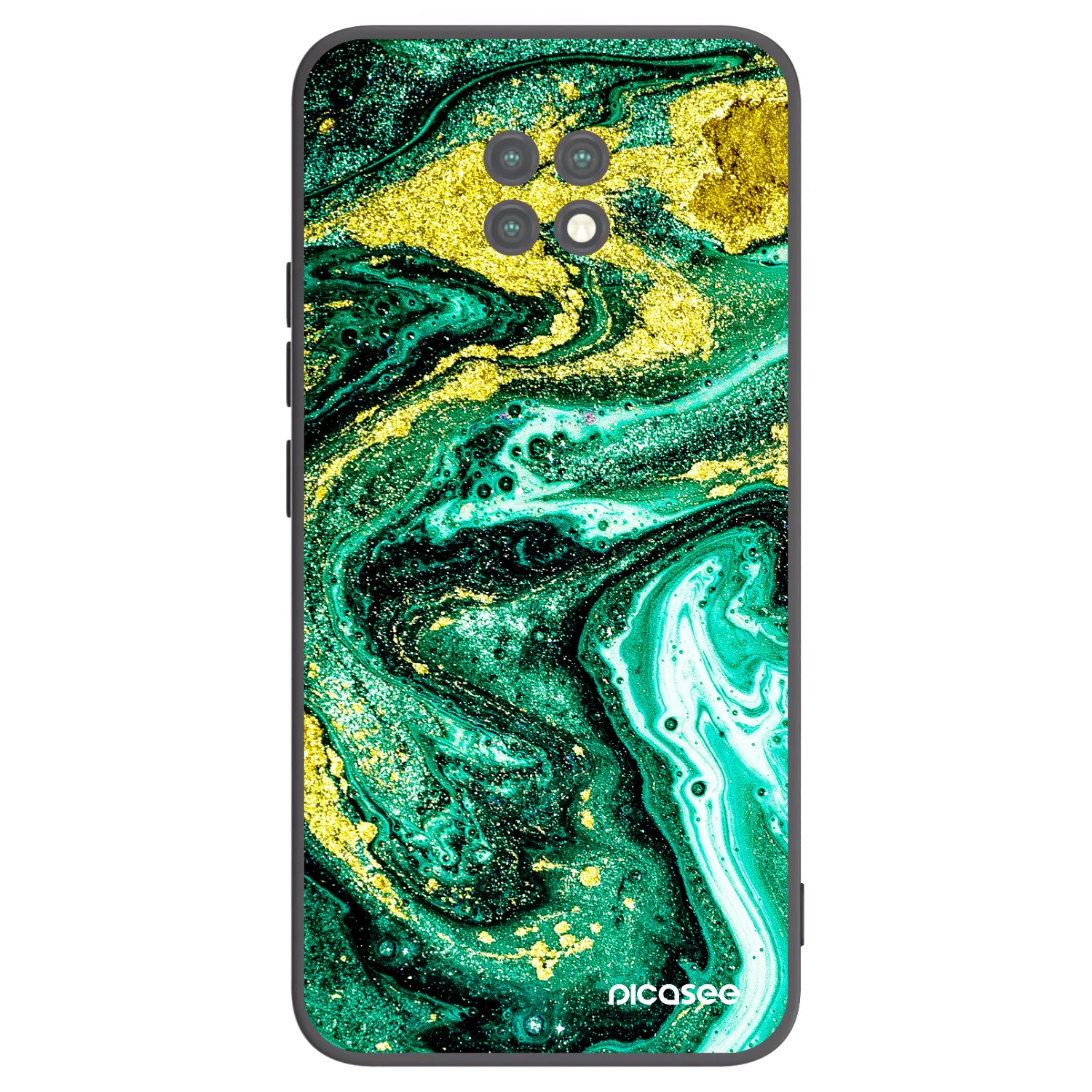 Picasee Xiaomi Redmi Note 9T Hülle - Schwarzes Silikon - Green Gold