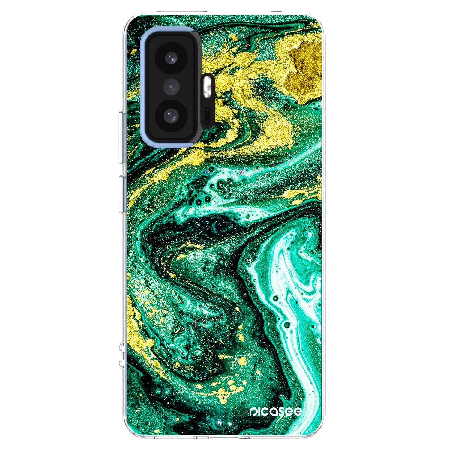 Picasee Xiaomi 11T Pro Hülle - Transparentes Silikon - Green Gold