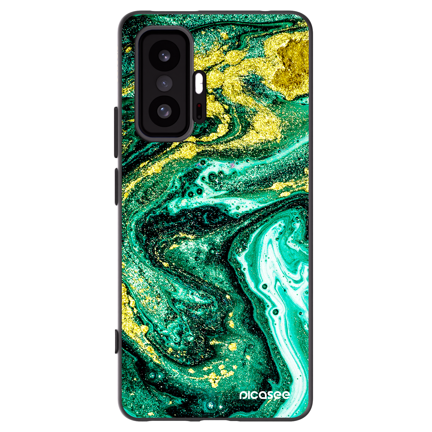 Picasee Xiaomi 11T Pro Hülle - Schwarzes Silikon - Green Gold
