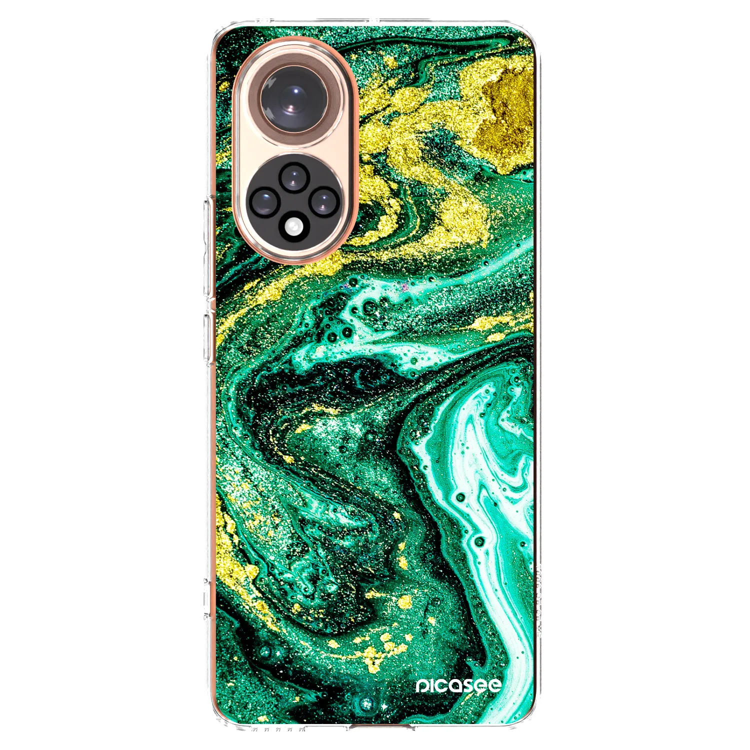 Picasee Huawei Nova 9 Hülle - Transparentes Silikon - Green Gold