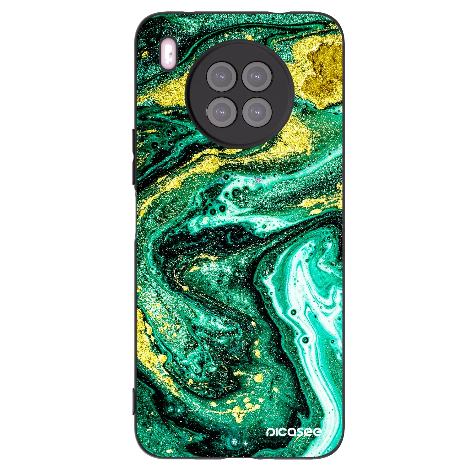 Picasee Huawei Nova 8i Hülle - Schwarzes Silikon - Green Gold