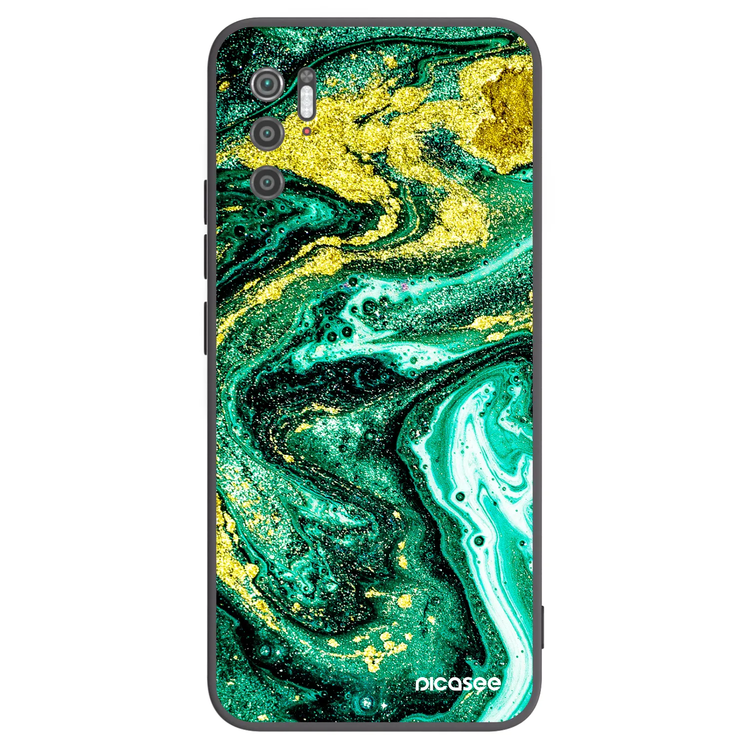 Picasee Xiaomi Poco M3 Pro 5G Hülle - Schwarzes Silikon - Green Gold