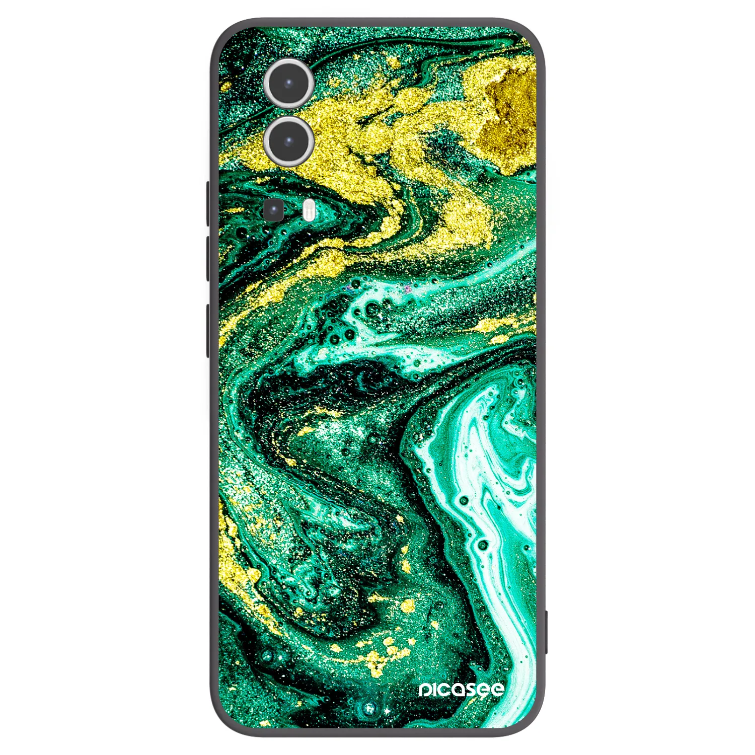 Picasee Vivo Y72 5G Hülle - Schwarzes Silikon - Green Gold