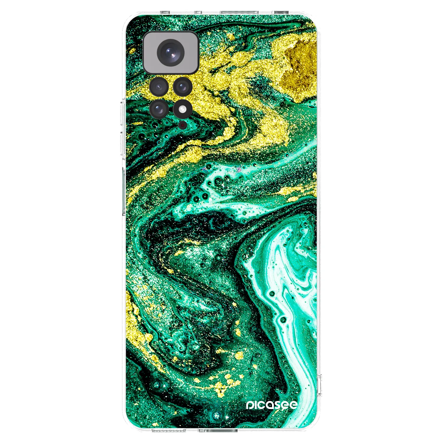 Picasee Xiaomi Redmi Note 11 Hülle - Transparentes Silikon - Green Gold