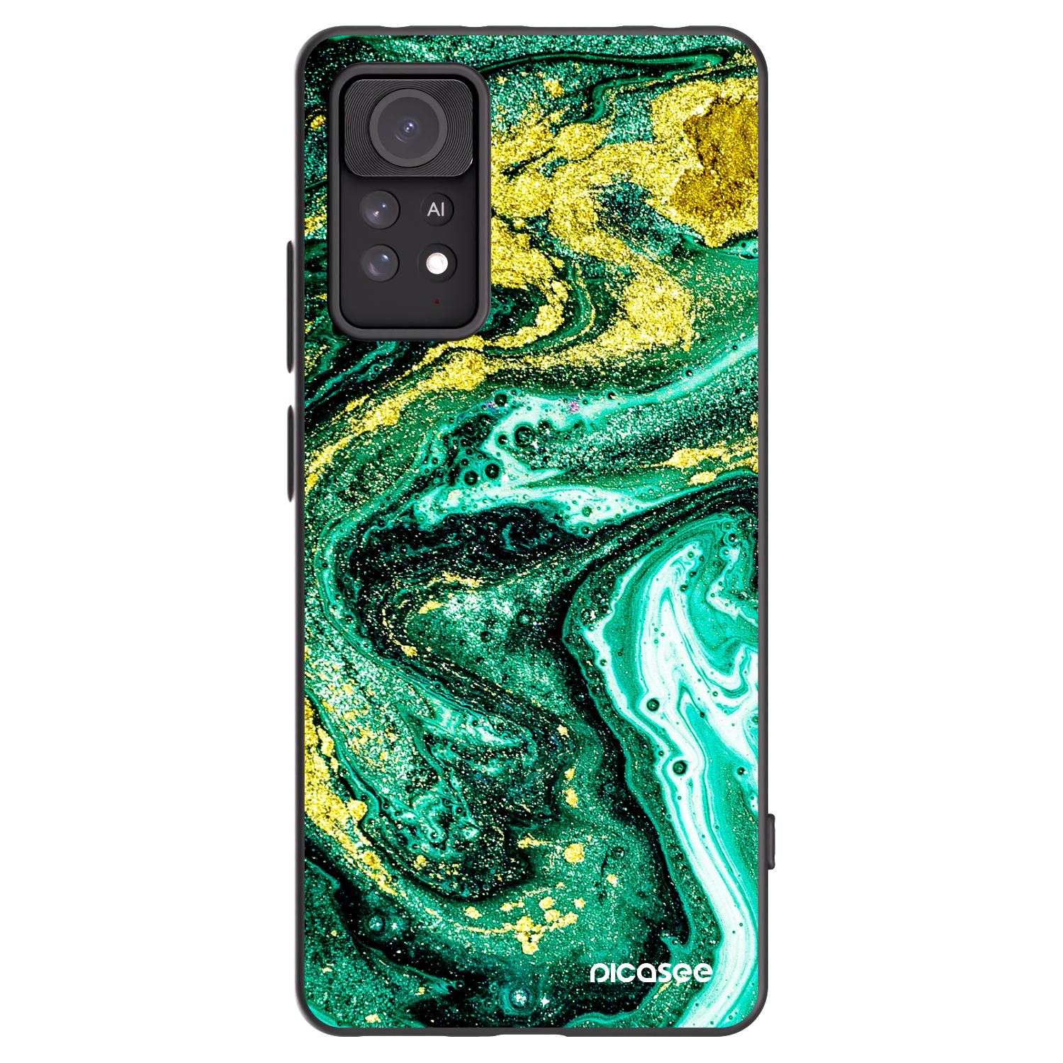 Picasee Xiaomi Redmi Note 11 Pro Hülle - Schwarzes Silikon - Green Gold