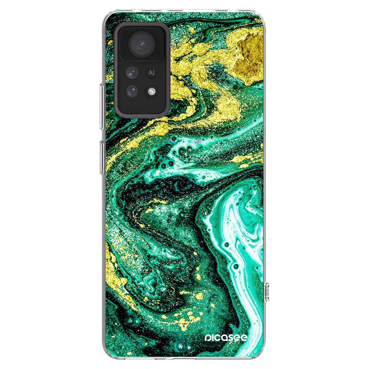 Picasee Xiaomi Redmi Note 11 Pro Hülle - Transparentes Silikon - Green Gold