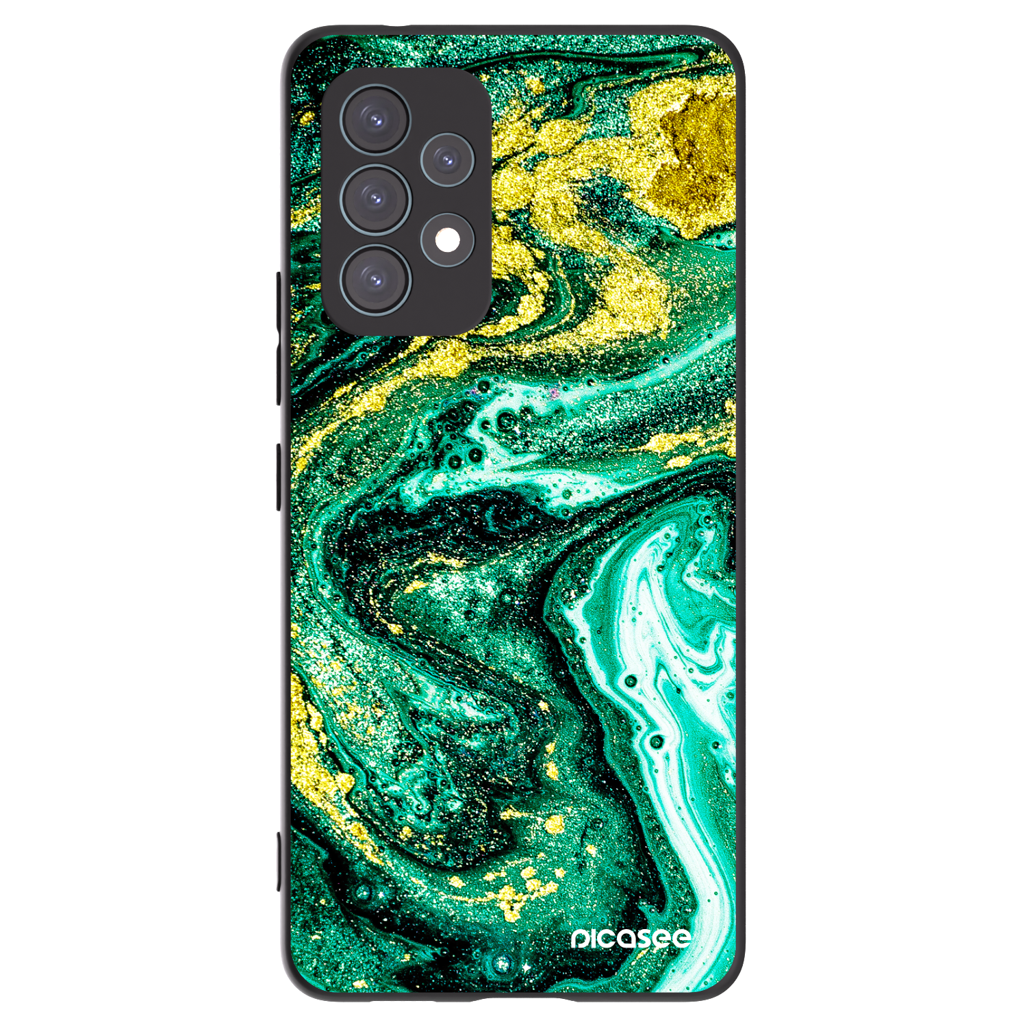 Picasee Samsung Galaxy A53 5G A536 Hülle - Schwarzes Silikon - Green Gold