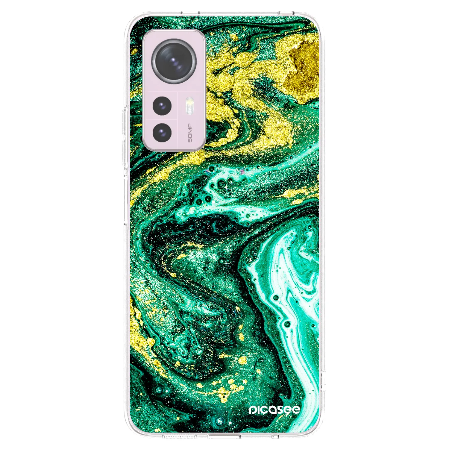 Picasee Xiaomi 12 Hülle - Transparentes Silikon - Green Gold