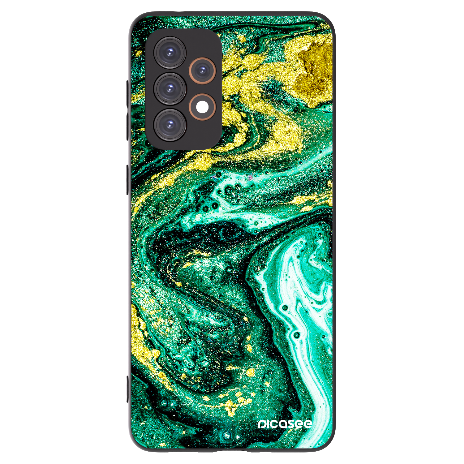 Picasee Samsung Galaxy A33 5G A336 Hülle - Schwarzes Silikon - Green Gold