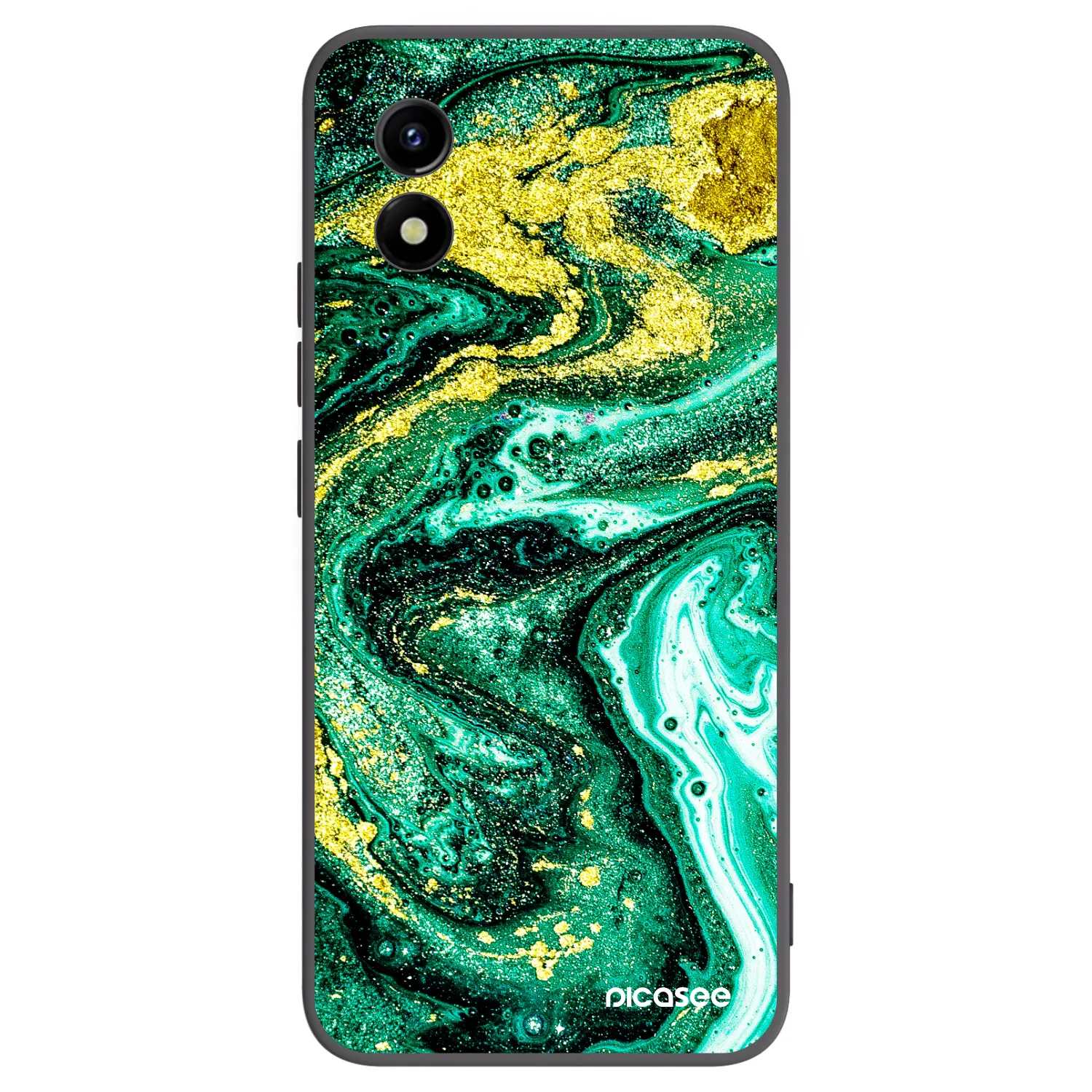 Picasee Vivo Y01 Hülle - Schwarzes Silikon - Green Gold
