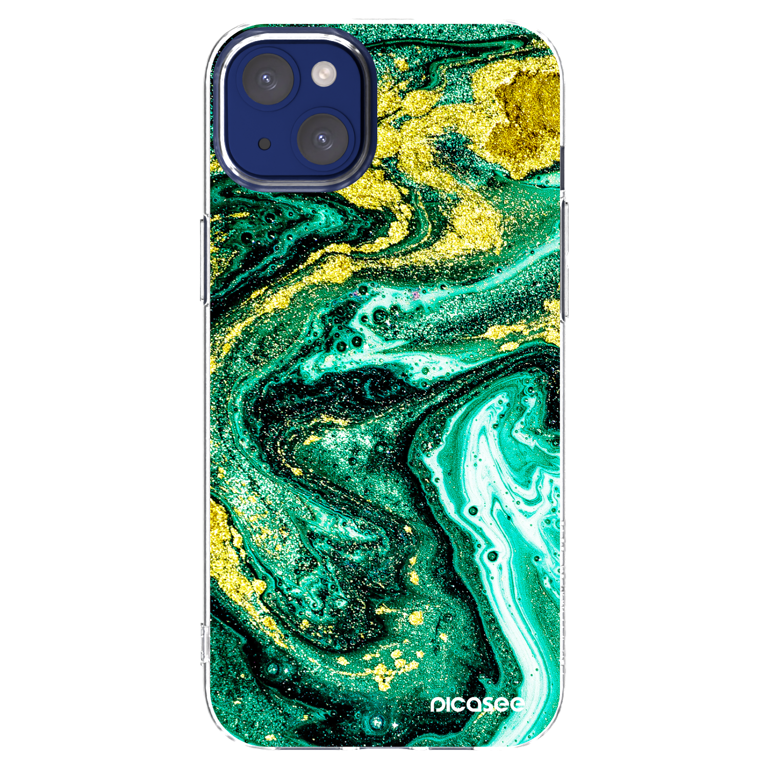 Picasee Apple iPhone 14 Plus Hülle - Transparentes Silikon - Green Gold