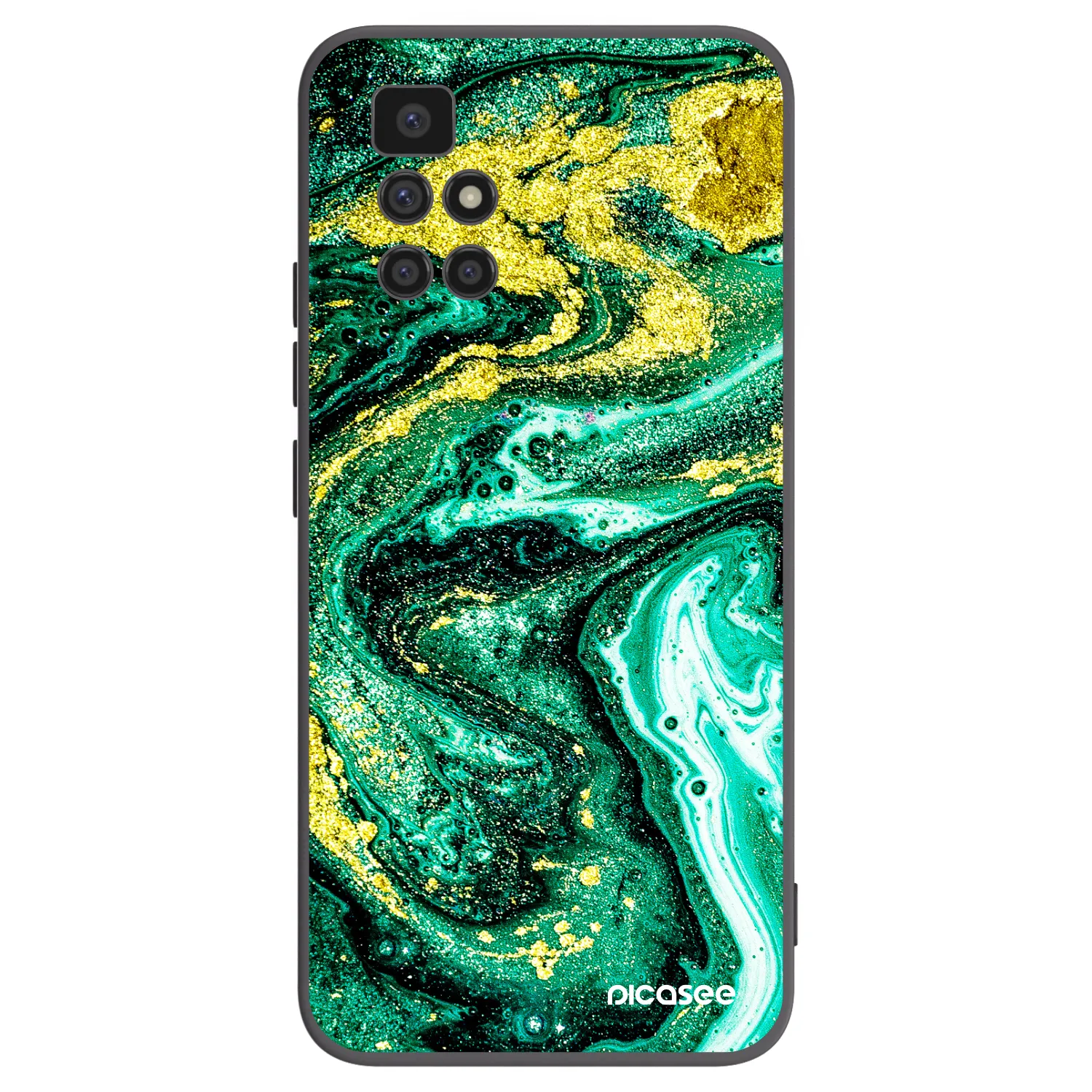 Picasee Xiaomi Redmi 10 (2022) Hülle - Schwarzes Silikon - Green Gold