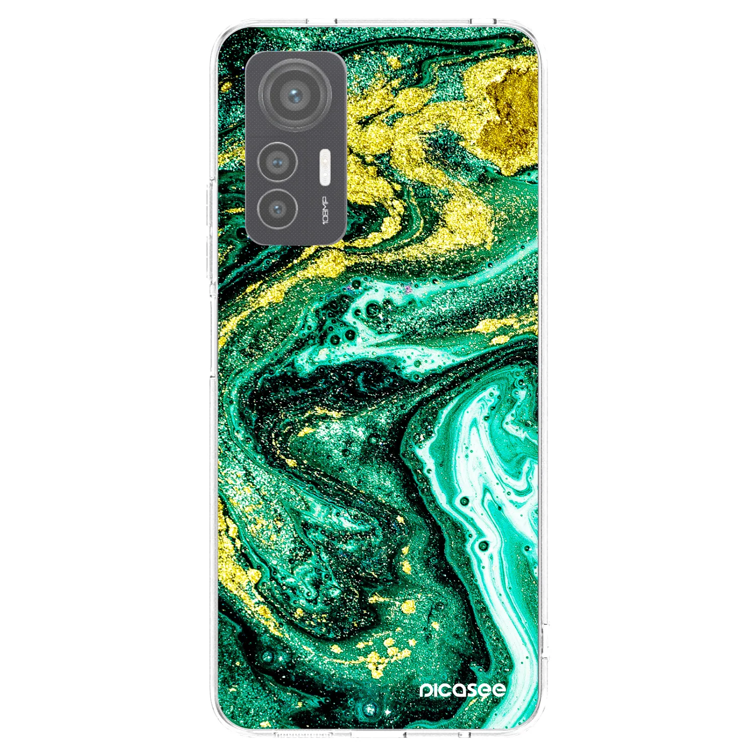 Picasee Xiaomi 12 Lite Hülle - Transparentes Silikon - Green Gold