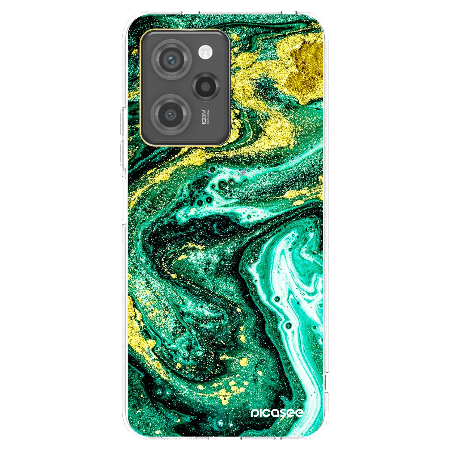 Picasee Xiaomi Poco X5 Pro Hülle - Schwarzes Silikon - Green Gold