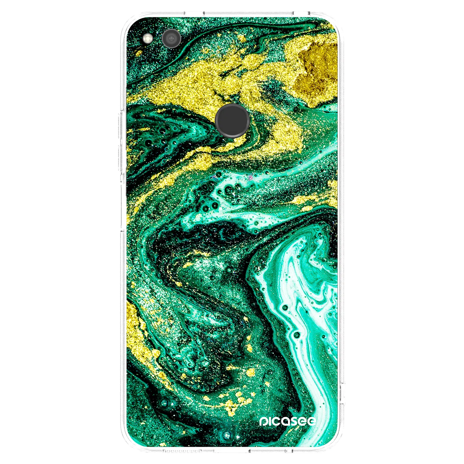 Picasee Huawei P9 Lite 2017 Hülle - Transparentes Silikon - Green Gold
