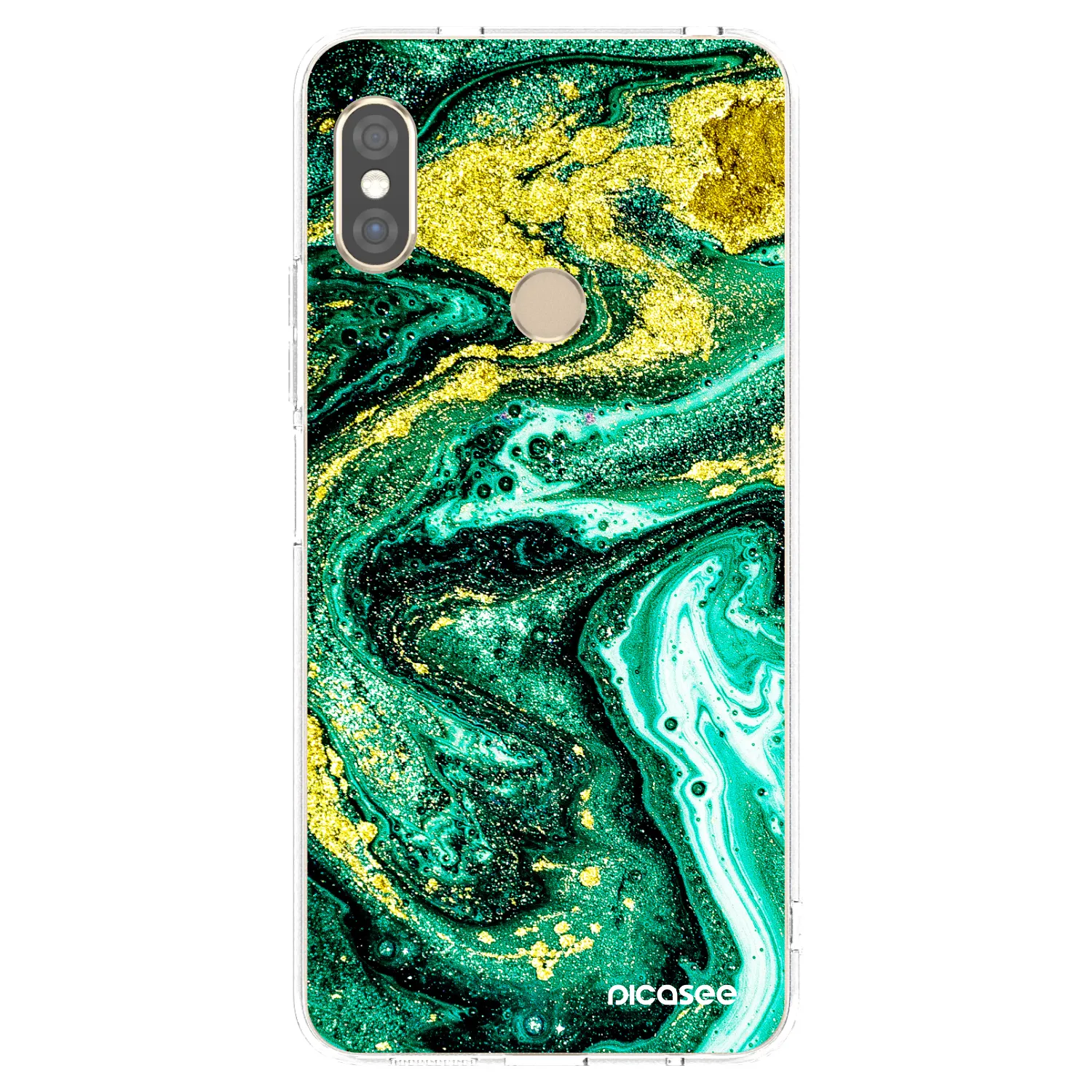 Picasee Xiaomi Redmi Note 5 Global Hülle - Transparentes Silikon - Green Gold