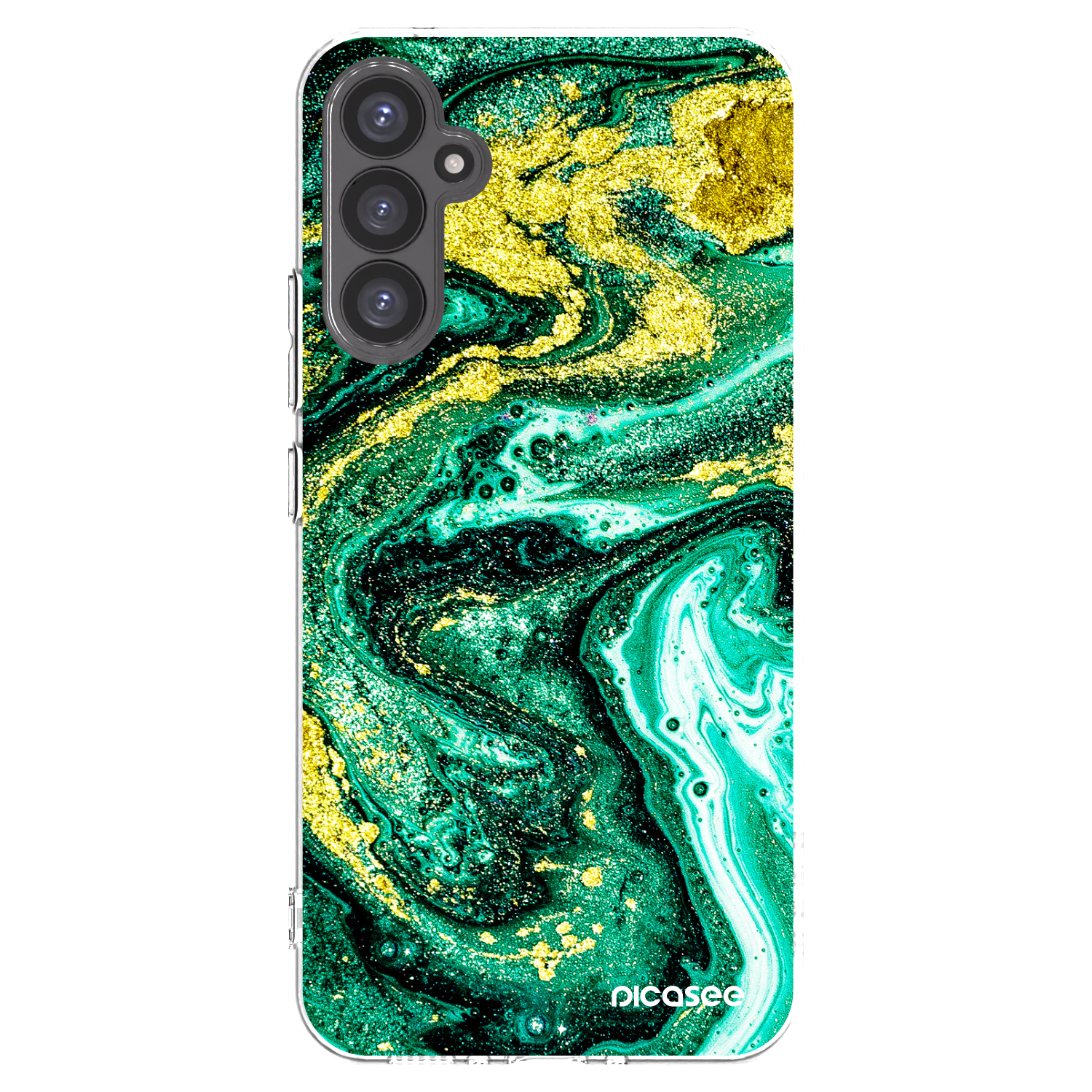 Picasee Samsung Galaxy A34 5G A346B Hülle - Transparentes Silikon - Green Gold