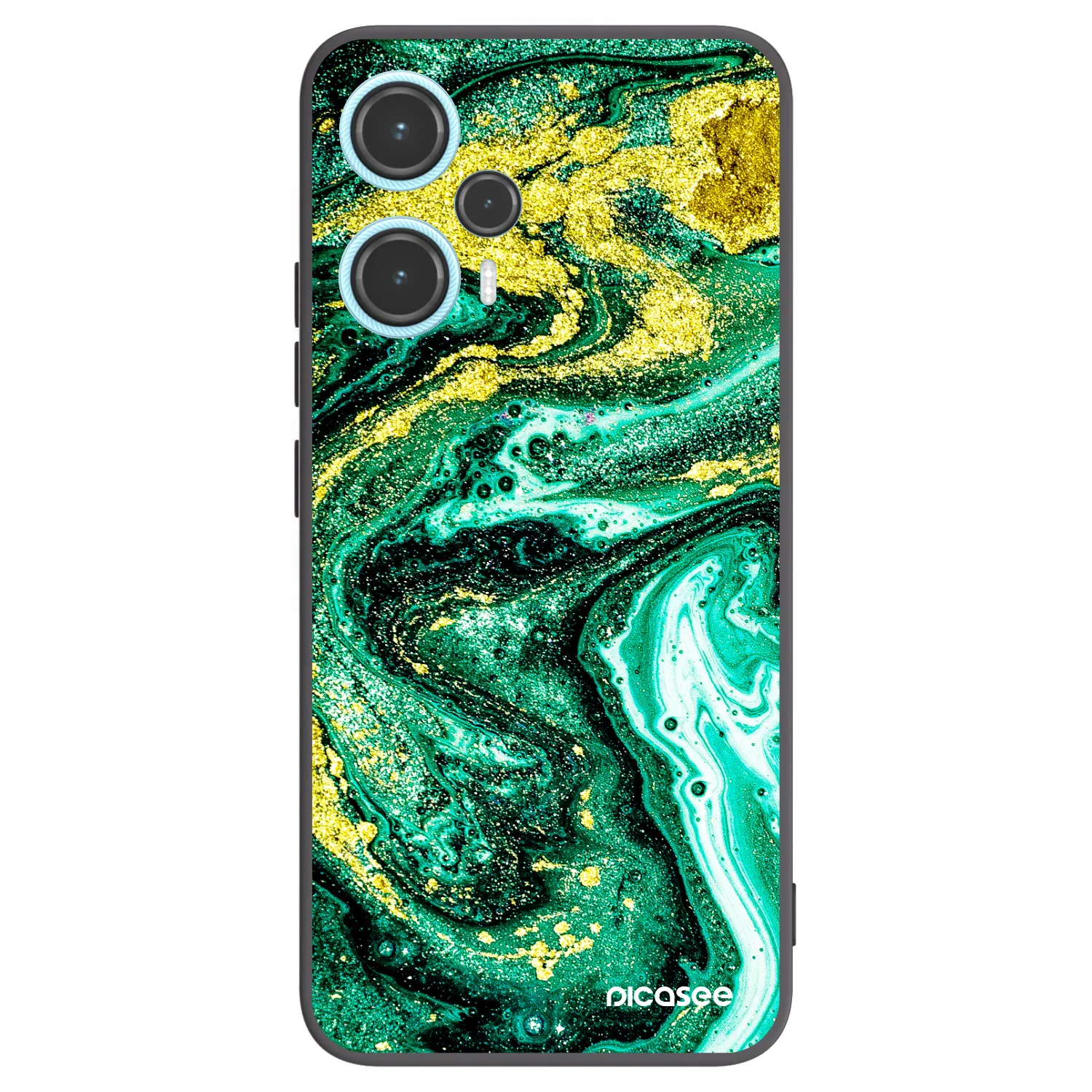 Picasee Xiaomi Poco F5 Hülle - Schwarzes Silikon - Green Gold