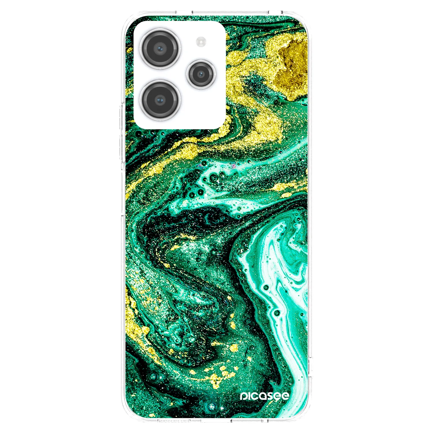 Picasee Xiaomi Redmi 12 4G Hülle - Transparentes Silikon - Green Gold