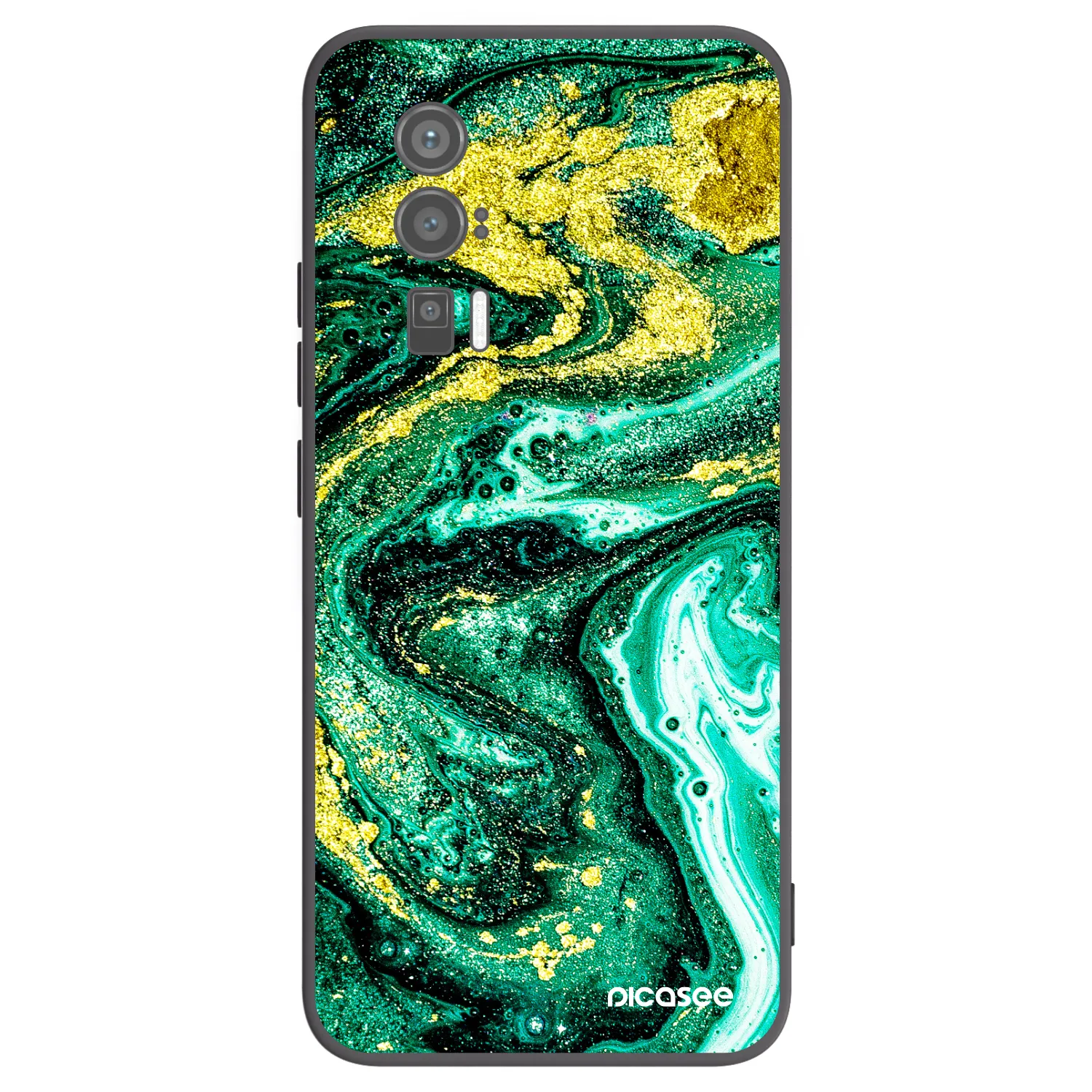 Picasee Xiaomi Poco F5 Pro 5G Hülle - Schwarzes Silikon - Green Gold