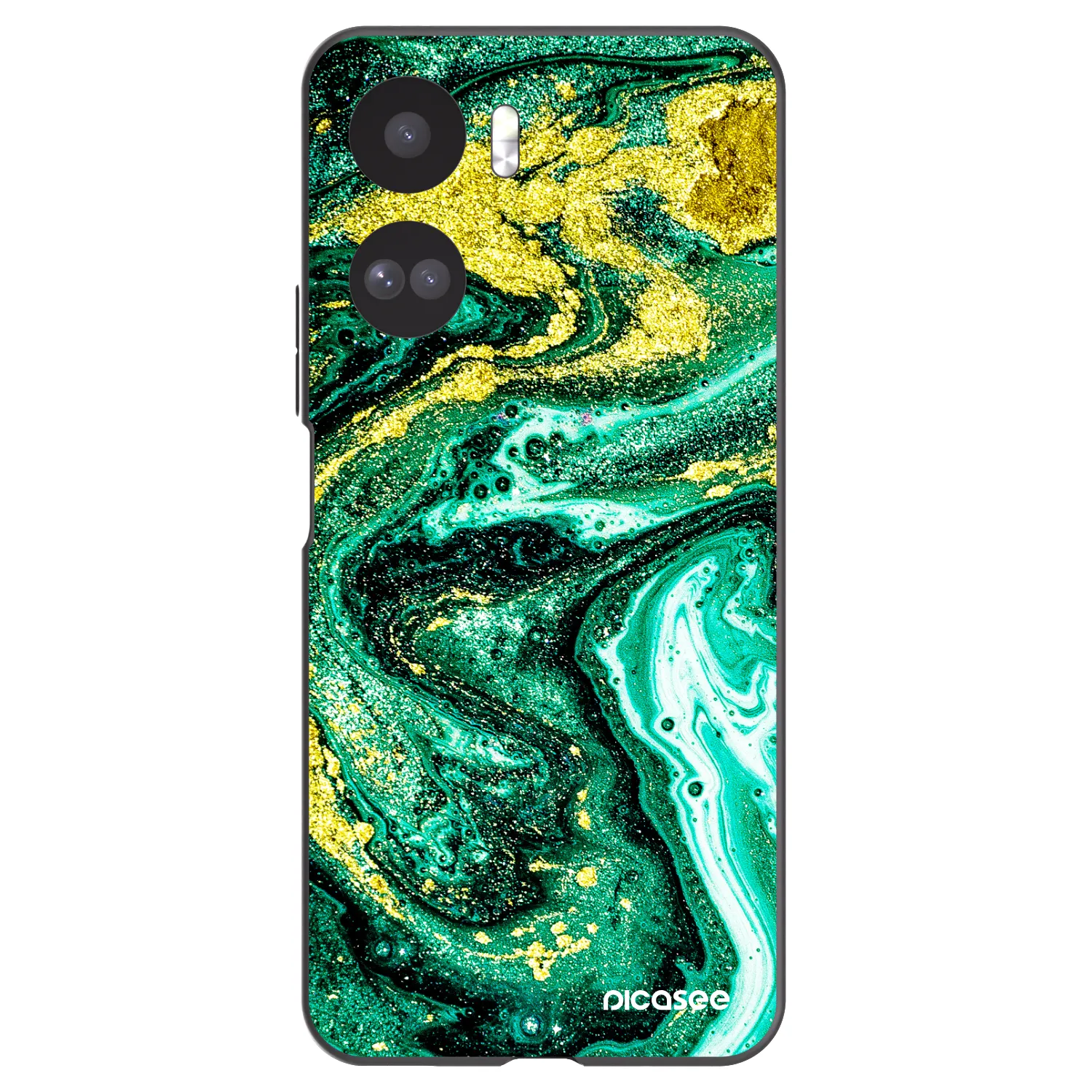 Picasee Honor 90 Lite 5G Hülle - Schwarzes Silikon - Green Gold