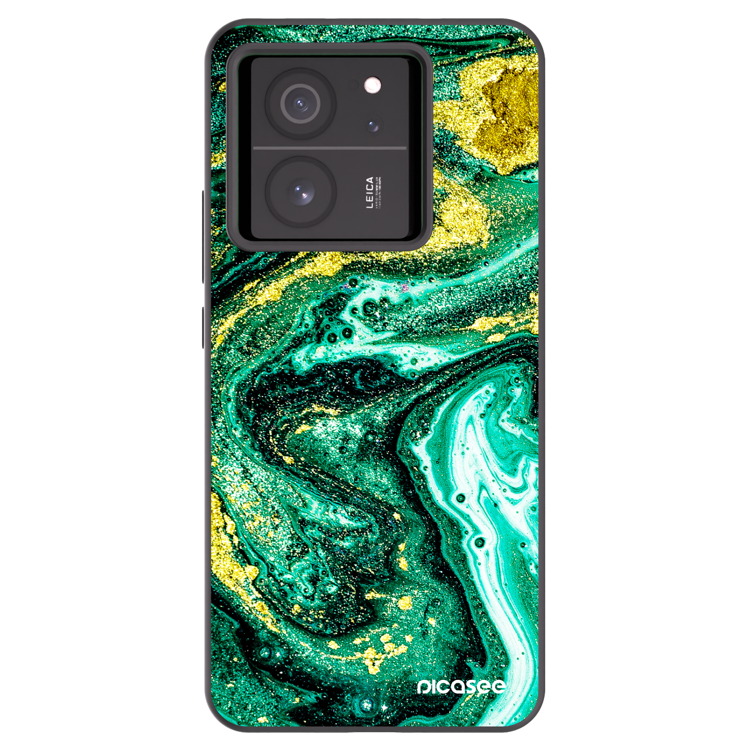 Picasee Xiaomi 13T Hülle - Schwarzes Silikon - Green Gold