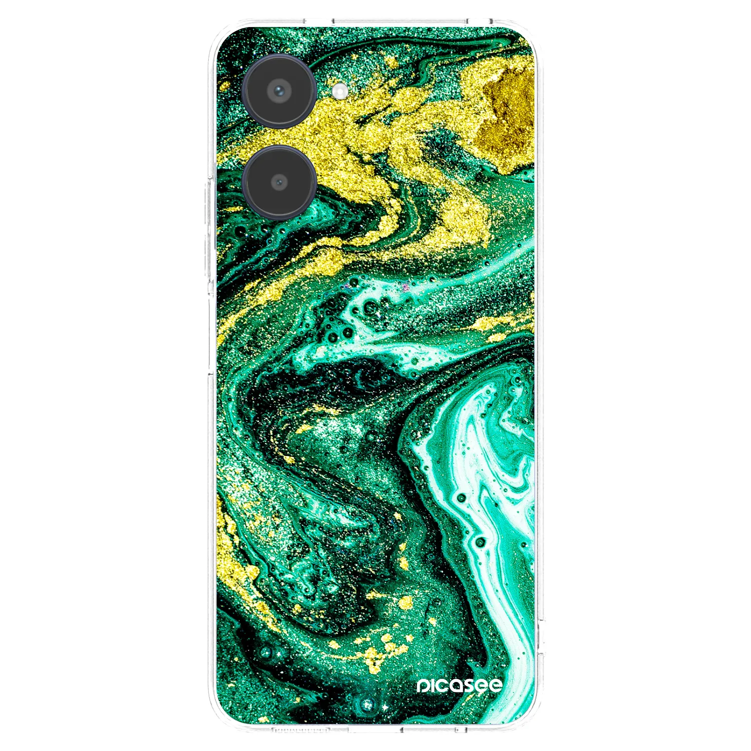 Picasee Realme 10 4G Hülle - Transparentes Silikon - Green Gold