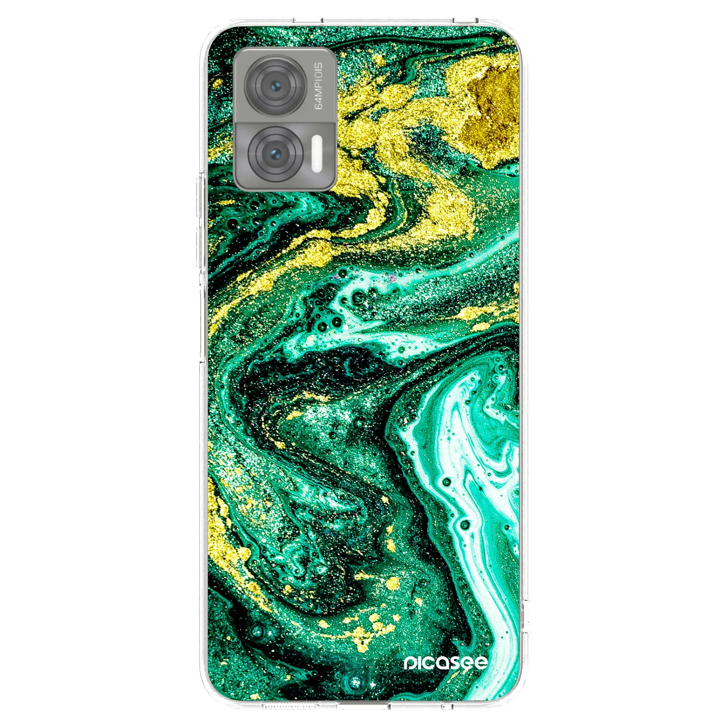 Picasee Motorola Edge 30 Neo Hülle - Transparentes Silikon - Green Gold