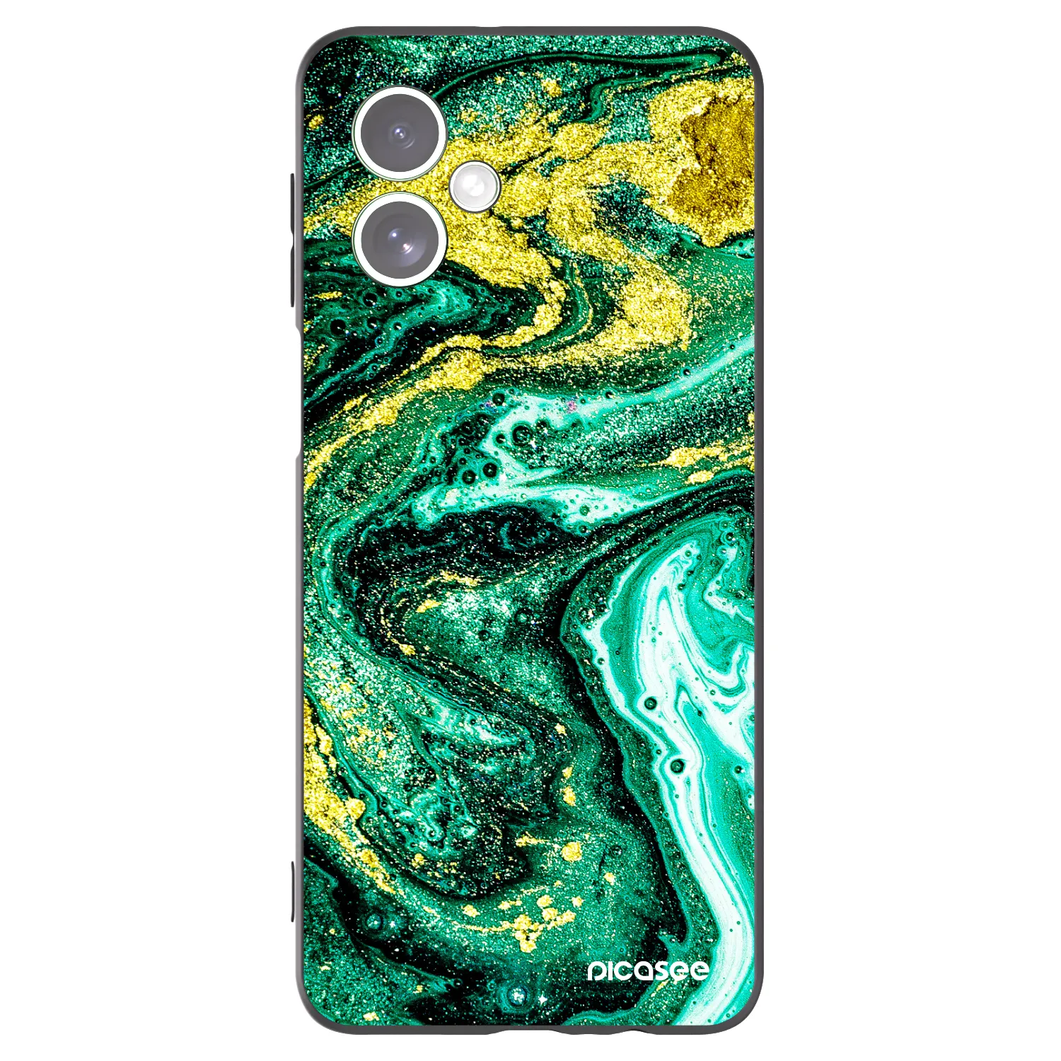 Picasee Motorola Moto G54 5G Hülle - Schwarzes Silikon - Green Gold