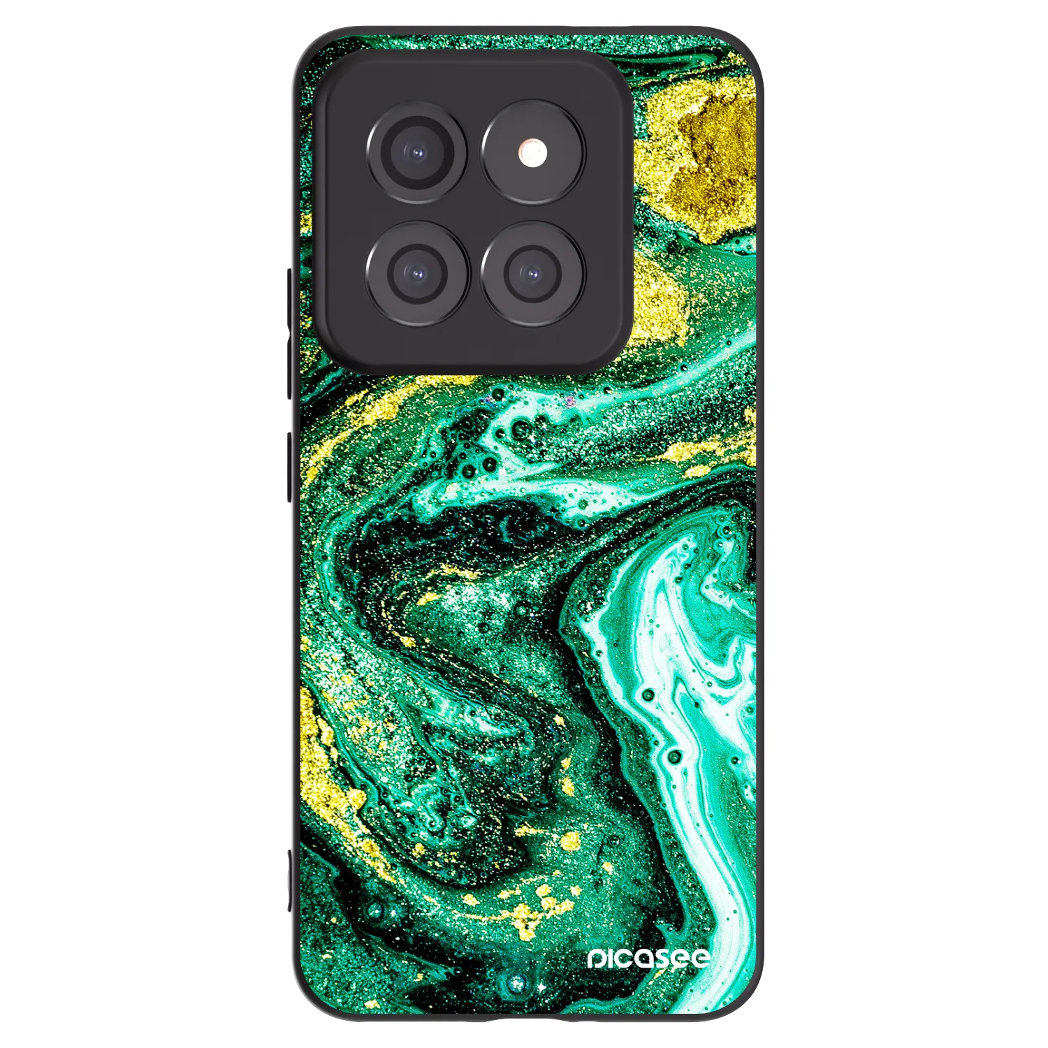 Picasee Xiaomi 14 Pro Hülle - Schwarzes Silikon - Green Gold