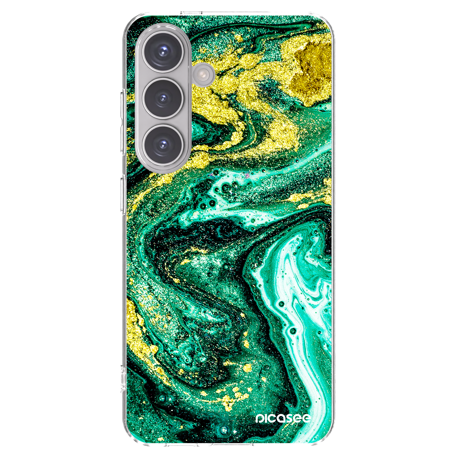 Picasee Samsung Galaxy S24 S921B 5G Hülle - Transparentes Silikon - Green Gold